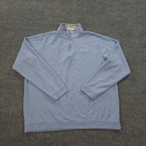 Peter Millar Sweater Mens XXL Blue Crown Comfort Pullover 1/4 Zip Golf Prep Logo